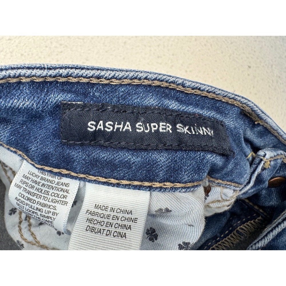 Lucky Brand Sasha Super Skinny Jeans Womens 4/27 Blue Mid Rise Denim - Picture 4 of 13